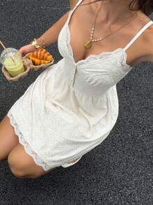 Elyressa Women's Knitted Chic And Sexy Fashionable New Style Elegant Summer Women's Short Dress - Apricot - View 6