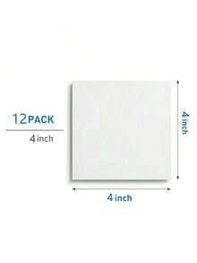 4X4inch Blank Square Canvas Boards, White Flat Painting Canvas Panels For Acrylic Oil Paint, Art Supplies For Students Adults Classroom Home Office Art Creation - multicolor - View 13