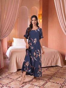 Jahmira 优雅花卉图案女士睡袍，Moo Moo - 彩色 - 查看 4