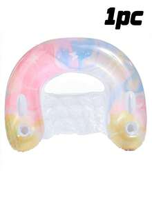 1pc U-Shaped Inflatable Lounger Chair, Cute Style With Bowknot And Sequin Elements, Cup Holder, PVC Material, Suitable For Water, Pool Party, Beach, Inflatable Float, Water Resting Seat, Air Pump Needs To Be Purchased Separately - Sequined Butterfly U-shaped Recliner - View 11