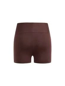 SHEIN Girlism Tween Girl 4件組日常休閒春夏針織純色高腰運動瑜伽短褲套裝 - 彩色 - 查看 6