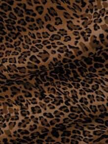 Flirla 2025 Thin Sexy Leopard Print Wide Leg Pants, Daily Wear, Back To School - Brown - View 6