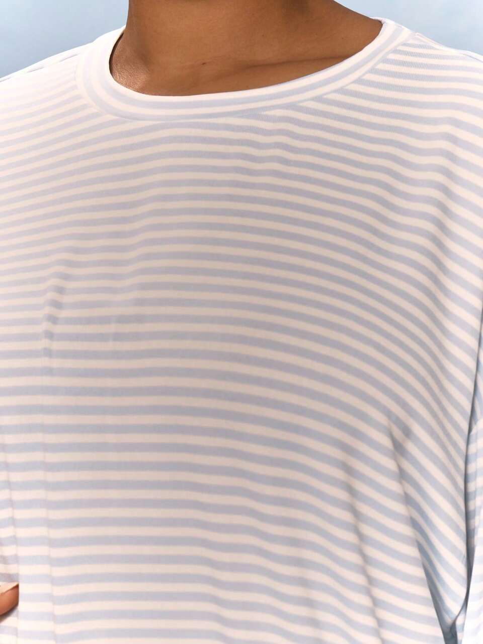 Große Größen gestreiftes lockeres T-Shirt Urlaub Feiertag elegant mädchenhaft Alltag süß weich sozial