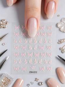 精緻蝴蝶翅膀美甲貼紙 自黏式無香手腳飾品 優雅設計 易於貼附 適合秋冬 DIY 美甲 - ZSM312 - 查看 5