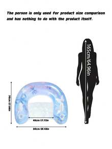 1pc U-Shaped Inflatable Lounger Chair, Cute Style With Bowknot And Sequin Elements, Cup Holder, PVC Material, Suitable For Water, Pool Party, Beach, Inflatable Float, Water Resting Seat, Air Pump Needs To Be Purchased Separately - Sequined Butterfly U-shaped Recliner - View 4