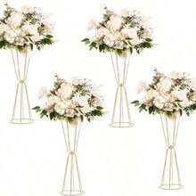 2/4/6/10pcs Gold Vases, Elegant Gold Flower Stands, Wedding Table Centerpieces, Anniversary Party, Birthday Celebration, Family Gathering, Christmas And Halloween Decor, Wedding Aisle Flower Stands Artificial Flower Stand Products - Flower Stand - View 2