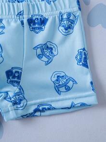 SHEIN | PAW Patrol Young Boy Cartoon Pattern Tank Top And Boxer Briefs Set - Blue - View 8