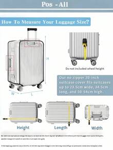 Trolley Luggage Cover Transparent PVC Protector Sleeve With Retractable Handle Stretchable Design, Heavy-Duty Scratch-Proof Abrasion Resistant Travel Suitcase Wrap, Dust-Proof Impact Cushioning Cover For Most Standard Carry-On Checked Bags - Transparent-upgraded Thickened - View 6