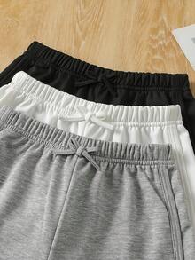 Tween Girls Casual Street Style Minimalist College Colorblock Multi-Color Multi-Piece Shorts Set - Multicolor - View 4