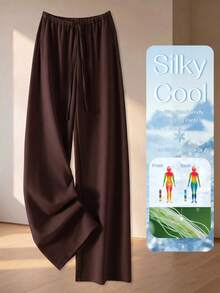 Everyssa Lässige Retro Pendler Vielseitige Elegante Strick Bequeme Französische Street Lazy Style Damen Lange Hose - Blau - Übersicht 5