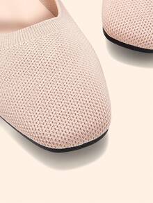 CUCCOO BASICS Women's Fashion Fabric Comfortable Breathable Pearl Decor Mary Jane Flats For Commuting, Dating, Party, School For Christmas Spring Shoes - Dirty pink - View 8