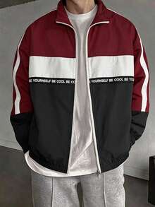 SHEIN Teen Boys Casual Comfortable Versatile Fun Colorblock Jacket, Suitable For School And Outings - Multicolor - View 7