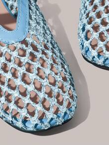 Styleloop Ladies, Willow Nails, Buckles, Flat Shoes. - Light blue - View 3