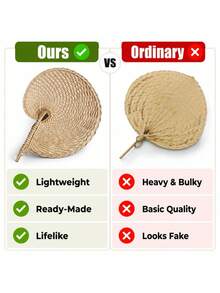 1 PC NATURAL PLANT FIBER HANDWOVEN RUSTIC PALM LEAF CONCH SHELL PATTERN NOSTALGIC WOVEN FAN FOR LIVING ROOM BEDROOM PORCH BEACH SUMMER VACATION BOHO VINTAGE COASTAL DECOR - multicolor - View 6