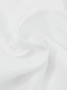 SHEIN 青少年女孩秋季上衣 優雅珠飾蕾絲荷葉領公主風長袖襯衫 領口飾邊 - 白色 - 查看 6