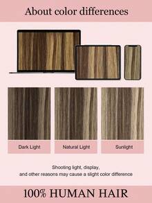 7 PIEZAS Extensiones de cabello con clip recto 100% cabello humano real de 14-24 pulgadas 115G Doble trama Extensiones de cabello con clip invisibles Cabello humano Remy natural para uso diario de mujeres y niñas - T4/27/4 - Ver 8