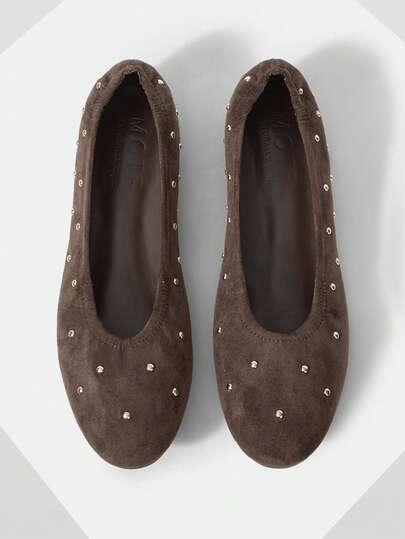 MOTF PREMIUM SEPATU FLAT WANITA BERHIAS KANCING DENGAN UJUNG BULAT UNTUK HARI VALENTINE DAN MUSIM SEMI