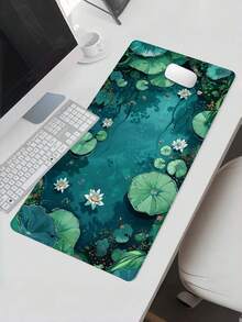 1 Buah Alas Mouse Gaming Ekstra Besar Anti Selip dengan Alas Karet, Tahan Lama, Halus, Tahan Air, Motif Kolam Teratai Hijau, Pemandangan Bunga Lili Air, Alas Meja, Alas Keyboard Komputer Kantor, Aksesori Dekorasi Rumah, Hadiah untuk Pasangan - warna-warni - View 2