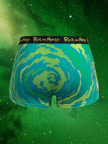 Rick and Morty X SHEIN Calzoncillos bóxer con estampado de dibujos animados para uso diario para hombres - Verde - Ver 4