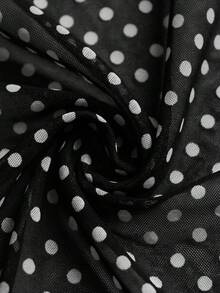 Swim Oasis 2026 Spring Summer Black And White Polka Dot Printed Patchwork One-Piece Set Casual Vintage Elegant Vacation Beach Seaside Outfit For Women - Multicolor - View 8