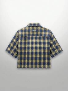 NEON BLANC Camicia a maniche corte da uomo con motivo ragnatela di Ognissanti - Giallo - Visualizzare 2