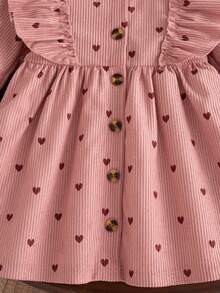SHEIN 1件女嬰洋裝 春/秋休閒洋裝 森系刺繡洋裝 嬰兒幼兒洋裝 - 粉色 - 查看 6