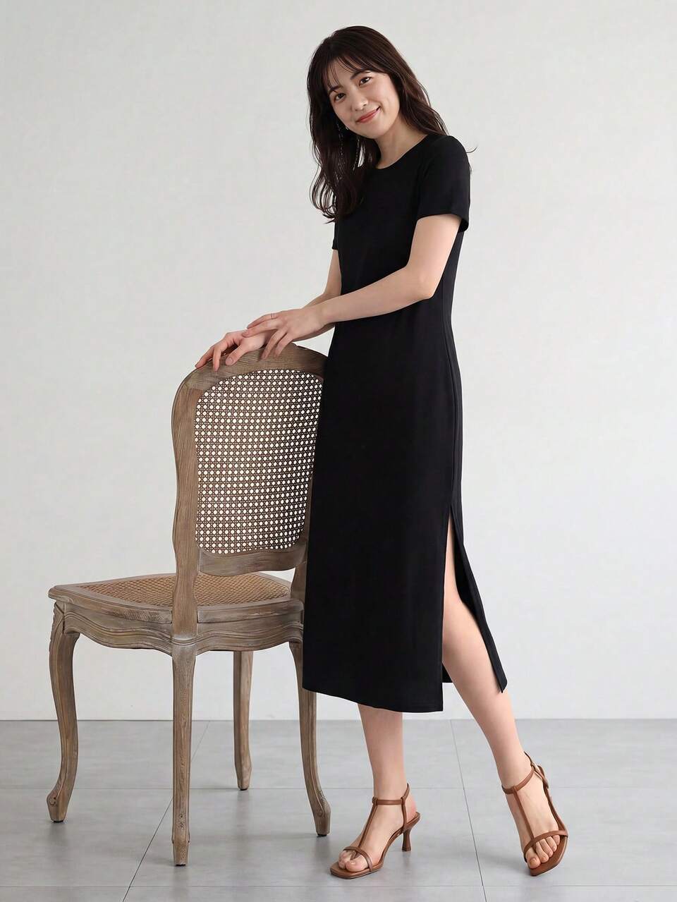High Split Solid Dress,Summer Dresses For Women,Casual