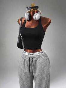 Mistrie Women's Seamless Yoga Sports Bra Wireless Fitness Crop Top Sports Top Running Bra Crop Top Gym - Black - View 5