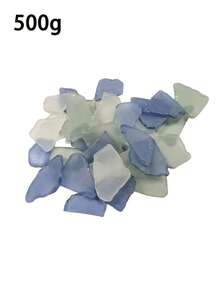 300/500g Sea-Colored Glass Pebbles, Natural Glass Stones With Thin Matte Surface For Handmade Fish Tank Decorations - multicolor - View 7