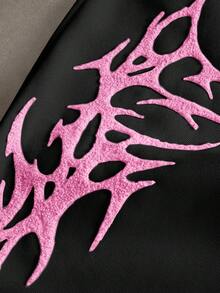 PAVTROS 男士街頭風熱銷深色街頭刺繡 3D 刺繡日常穿搭百搭男友丈夫禮物週年紀念禮品粉色運動長褲 - 黑色 - 查看 4