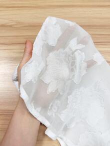 INAWLY 女款花卉印花休閒百搭日常穿著襯衫 - 白色 - 查看 4