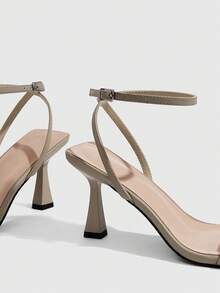 CUCCOO SZL Women's Minimalist Sexy Strap Fashion Versatile High Heel Sandals - Khaki - View 5