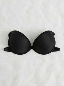 Bralution Women's Casual Comfy Black Strapless Bra With Medium Stretch Plain Fabric Backless Design - Black - View 6