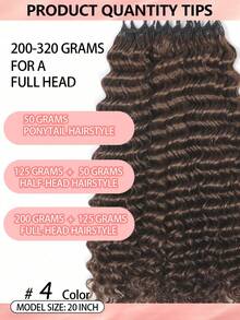 Boho Braids 100%真人发丝，深波浪羽毛线波西米亚风钩编发，真人发沙龙级丝滑无痕隐形接发，适合发量较少的女性，微环预编真人发接发 - S4 - 查看 3