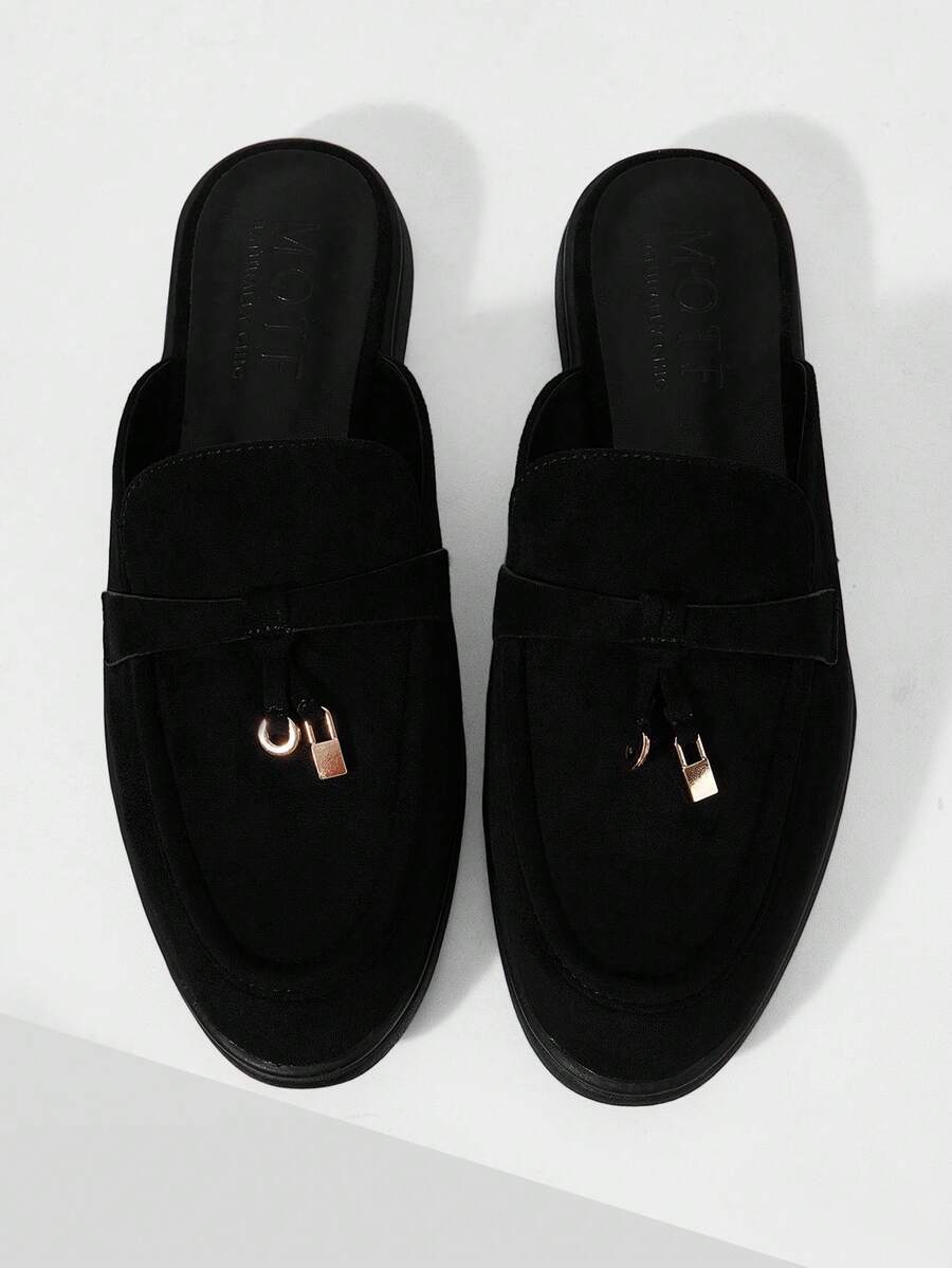 MOTF WOMEN'S SIMPLE AND FASHIONABLE TASSEL REAR EMPTY SHOES - Black - View 2