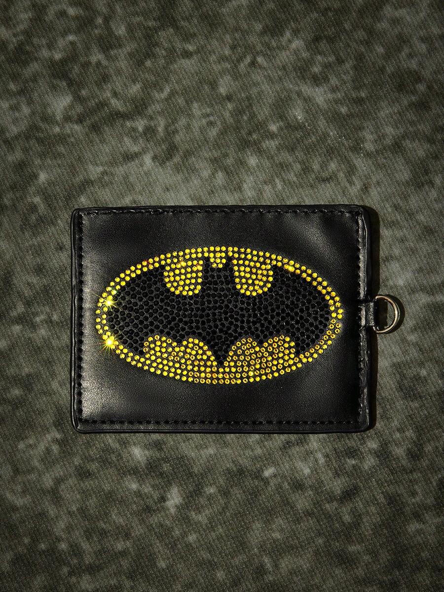 Batman X Joivida 1pc Card Holder Protective Sleeve, Cute Cartoon Print, PVC Material, Clear ID Visibility, Lightweight Slim Profile, Campus Card Student ID, For Commuters, Durable Long-Lasting - Black - View 1