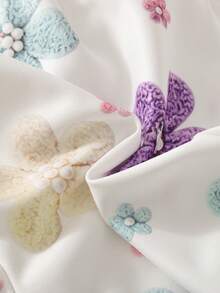 SHEIN Elladie kids 2件組少女極簡時尚粉色蝴蝶結黑色上衣與粉色長褲運動衫套裝 - 彩色 - 查看 6