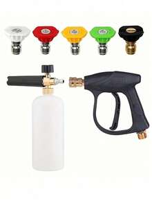 Pistol Semprot Tekanan Tinggi Multifungsi - Cocok untuk Mencuci Mobil dengan Tekanan Tinggi, Membersihkan Eksterior RV, Membersihkan Permukaan, dan Menyiram Tanaman di Kebun, Desain Gagang Panjang Ergonomis - View 11