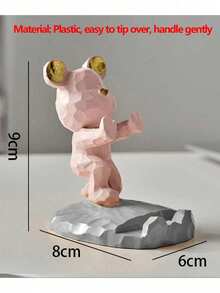 1pc Cute Bear Shape Phone Stand Decoration, Compatible With Both Mobile Phone And Tablet, Suitable For Desk, Bedside, Living Room, Study, Bedroom, Gift, Etc. - Multicolor - View 9