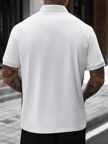 Manfinity CasualCool 男士拼色休閒通勤短袖 Polo 衫 - 彩色 - 查看 2