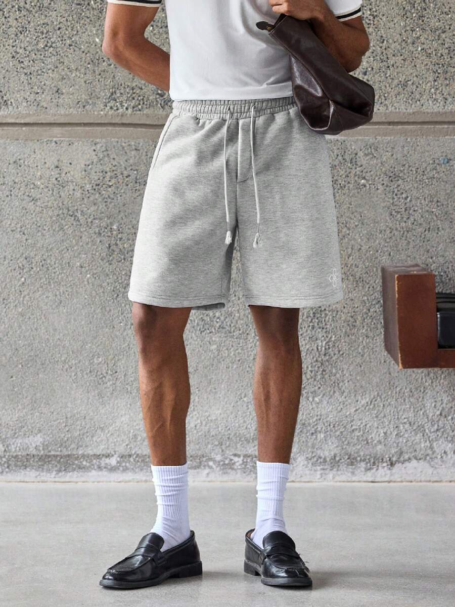 SWAVVY Casual Men's Drawstring Waist Summer Daily Shorts - Grey - View 1