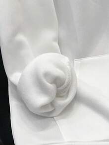 SHEIN 青少年男孩休閒寬鬆舒適百搭素色運動衫 - 白色 - 查看 5