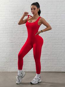 Velisys Velisys 4件組女款連身褲套裝，黑色、深灰色、海軍藍、紅色，適合瑜珈、跑步、騎單車、健身、戶外、休閒穿著，新風格，熱銷，春夏秋冬四季適用 - 彩色 - 查看 2