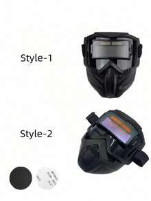 1Pc Auto Darkening Full Face Welding Helmet, Split Type Auto Shade Welding Goggles, Lightweight Heat Insulated Anti-Glare Anti-Scald Protective Mask For Industrial, Auto Repair & Welding Safety Work - Black - View 3