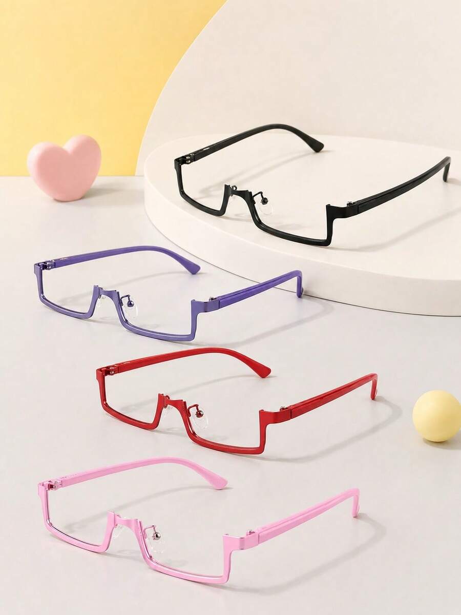 Zazumi 1pc Unique, Lensless Decorative Eyeglass Frames, Openwork Frames, Suitable For Anime, Cosplay, And Photography; Unisex. - Multicolor - View 1