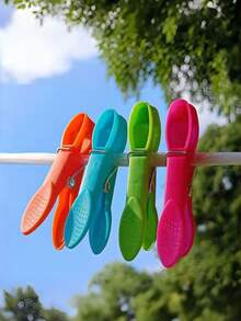 12/24/48/96Pcs Clothes Pegs & Cleaning Clips Set, 73mm Colorful Plastic Heavy Duty Spring Laundry Clips, Back To School Essential, Ideal For Clothes Towels Socks, Random Color - Multicolor - View 8