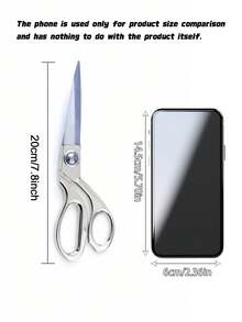 One Pair Of Professional Sewing Scissors, Stainless Steel Tailor Shear, Fabric Needlework Cutting Scissors, Dressmaker Tailor Scissors - Silver - View 4