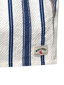 Manfinity KASUA Men's Striped Drawstring Waist Pocket Beach Shorts, Holiday - Blue - View 3