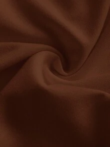 SHEIN Girlism Tween女孩休閒日常短版紋理長袖秋季衛衣 - 棕色 - 查看 4