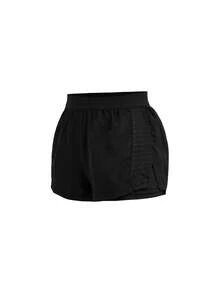 Cheerettes Pantalones cortos deportivos de unicolor transpirables y casuales para el verano - Negro - Ver 8